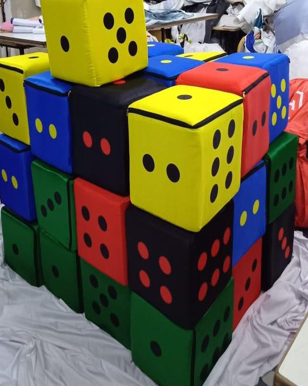 Bulk order of printed dice cushions