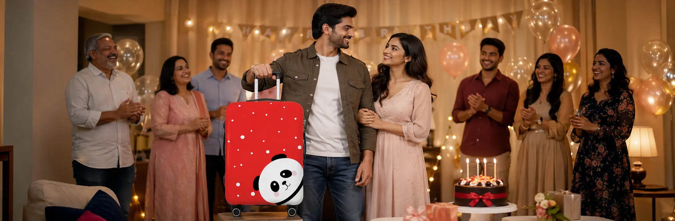Custom Photo Suitcase Covers for Birthday Gifting