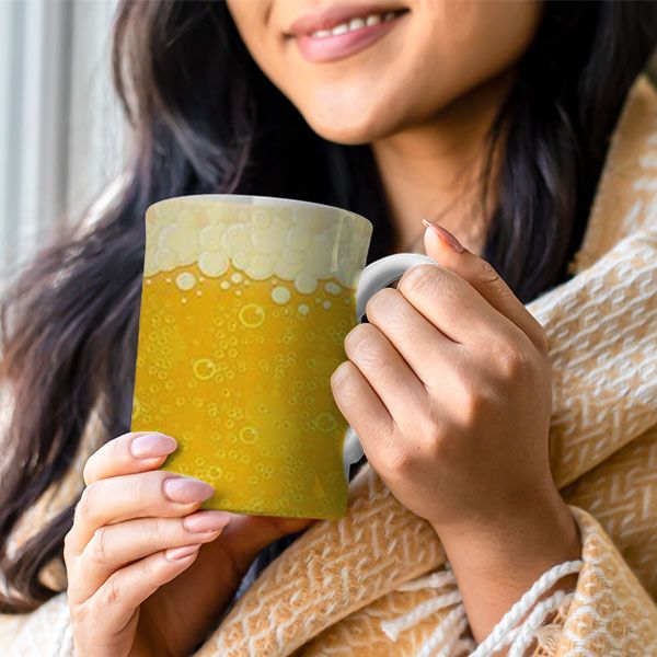 Beer Print Coffee Mug | Fun Personalized Mug for Friends