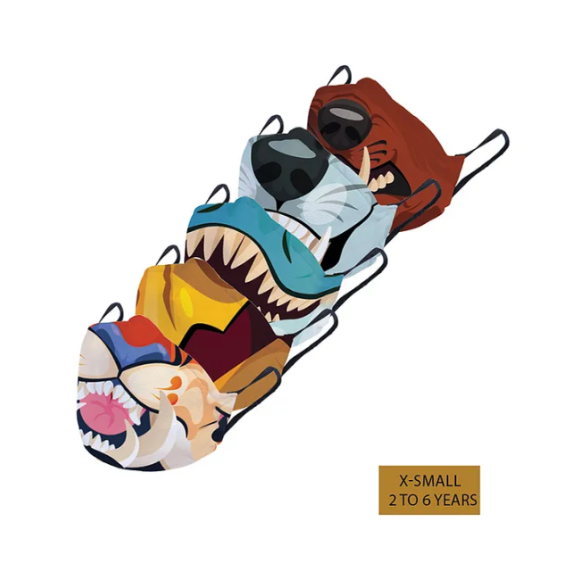 Customised Face Mask Pack of 5 – Funny Animal Mouths Design