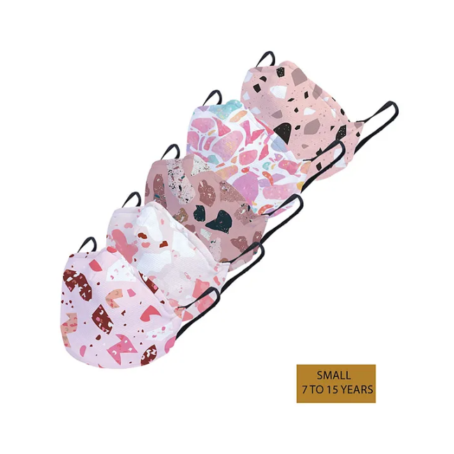 Customised Face Mask Pack of 5 – Pink Terrazzo Abstract Design