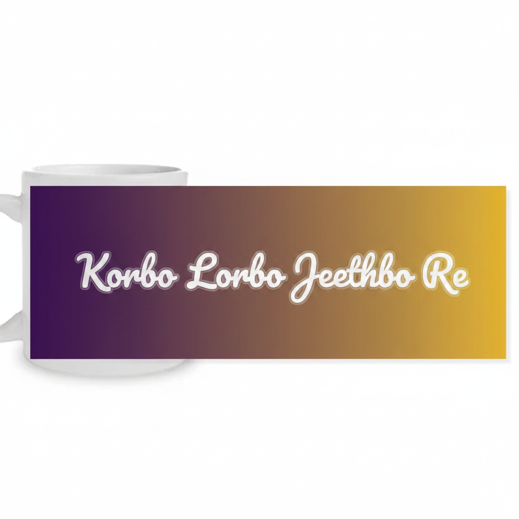 Korbo Lorbo Jeethbo Re Mug | KKR Cricket Fan Gift
