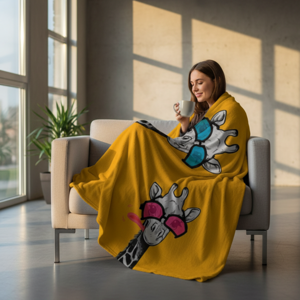 Cool Giraffes Fleece Blanket – Fun Animal Print