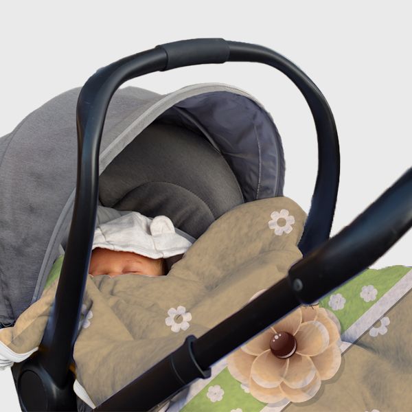 Stroller Blanket - Classic Beige Patterns | Customizable