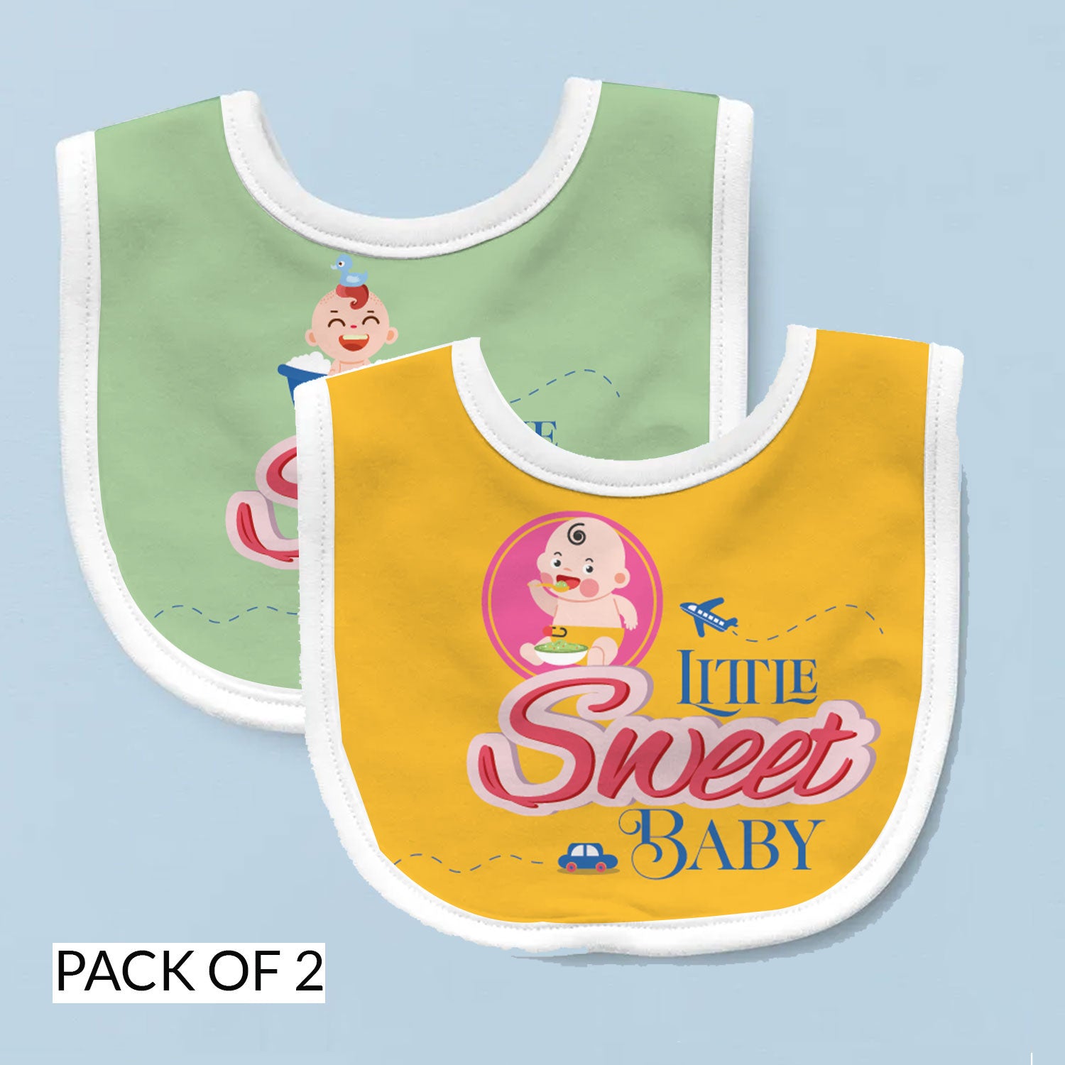 Little Sweet Baby | Personalised Baby Bib – Pack of 2