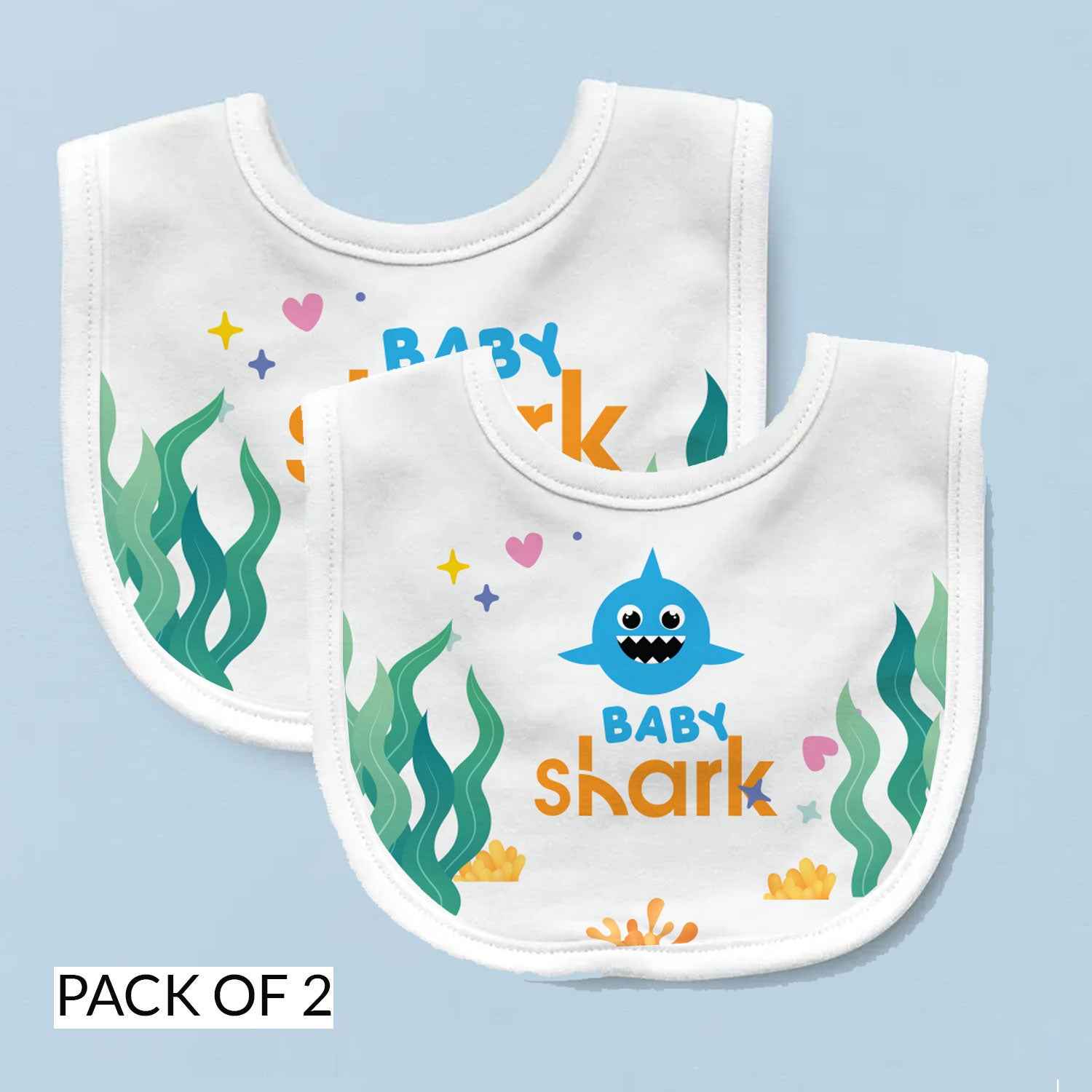 Baby Shark | Personalised Baby Bib – Pack of 2