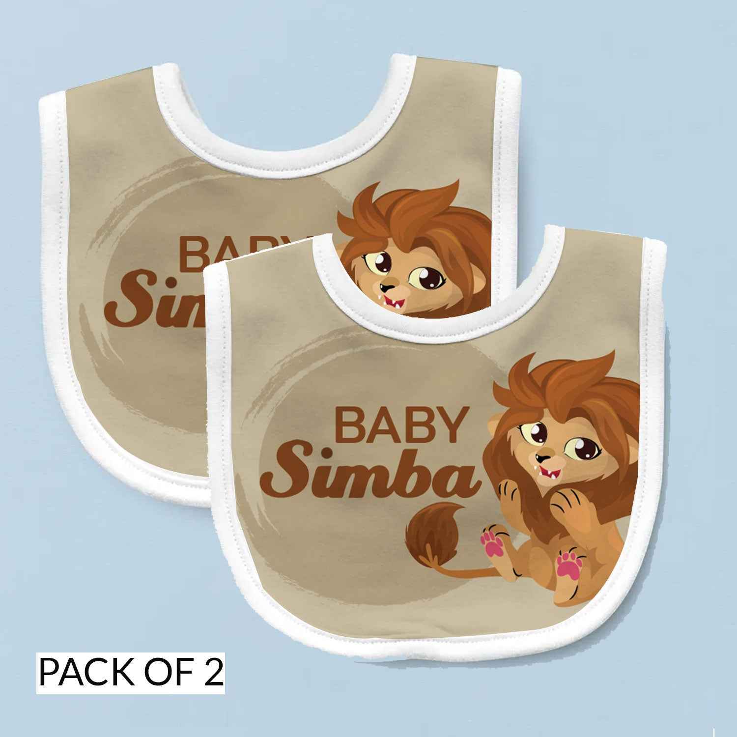 Baby Simba | Personalised Baby Bib – Pack of 2