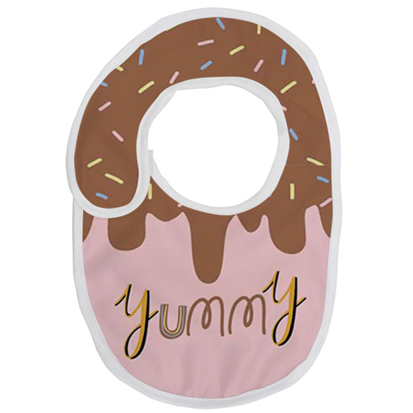 Yummy Donut Baby Bib | Chocolate Drip Print