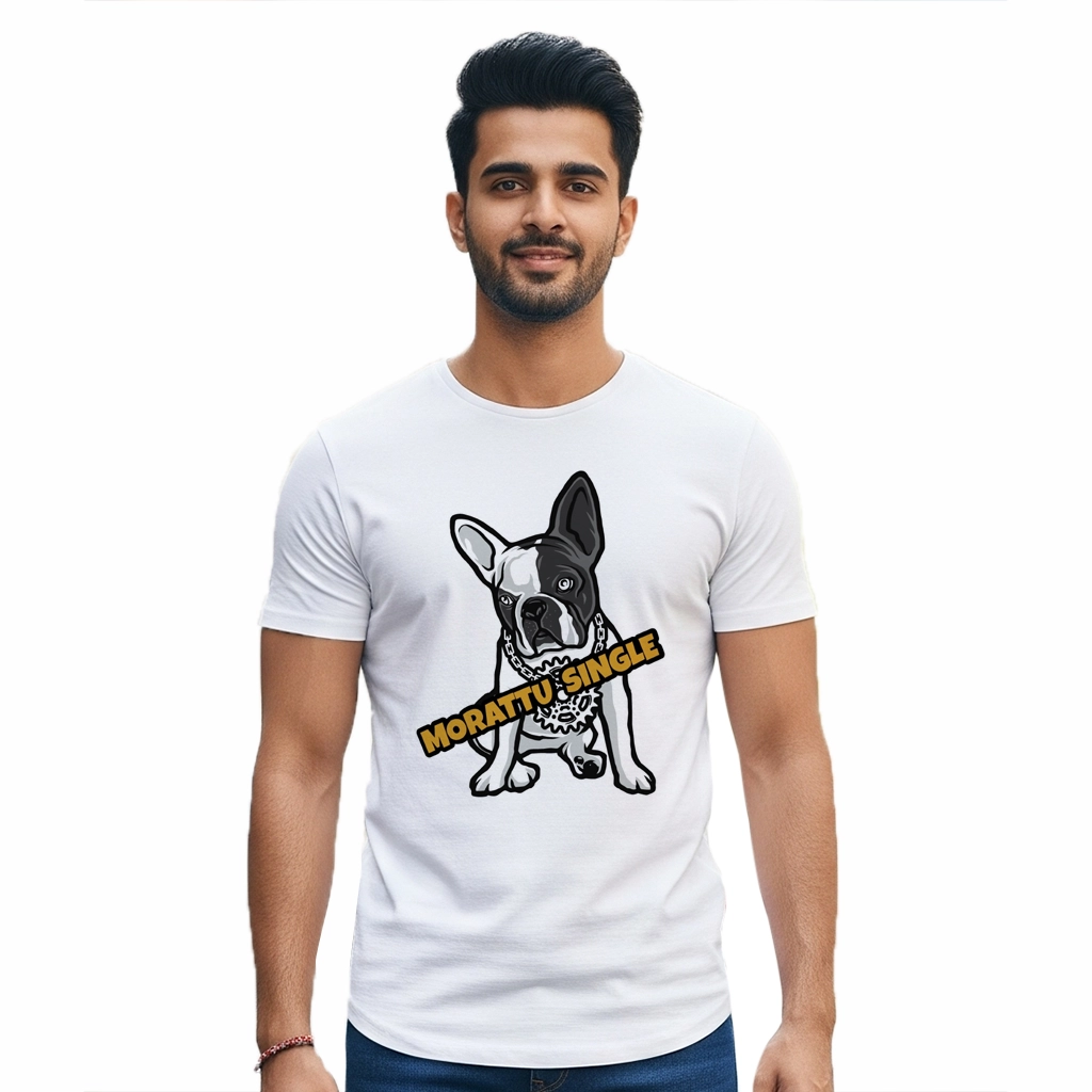 Men's T-Shirt - Morally Single French Bulldog Funny A4 Print