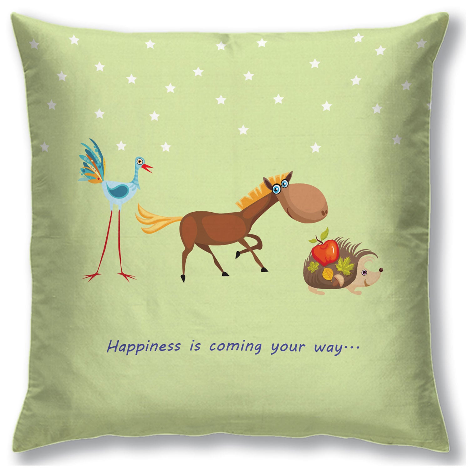 Happiness Is Coming Your Way Cushion – Cute Animals Design