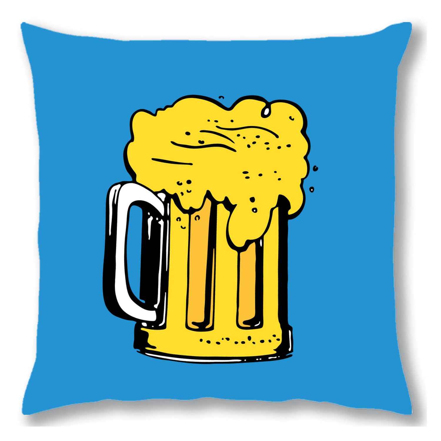 Beer Mug Cushion – Cartoon Blue Design