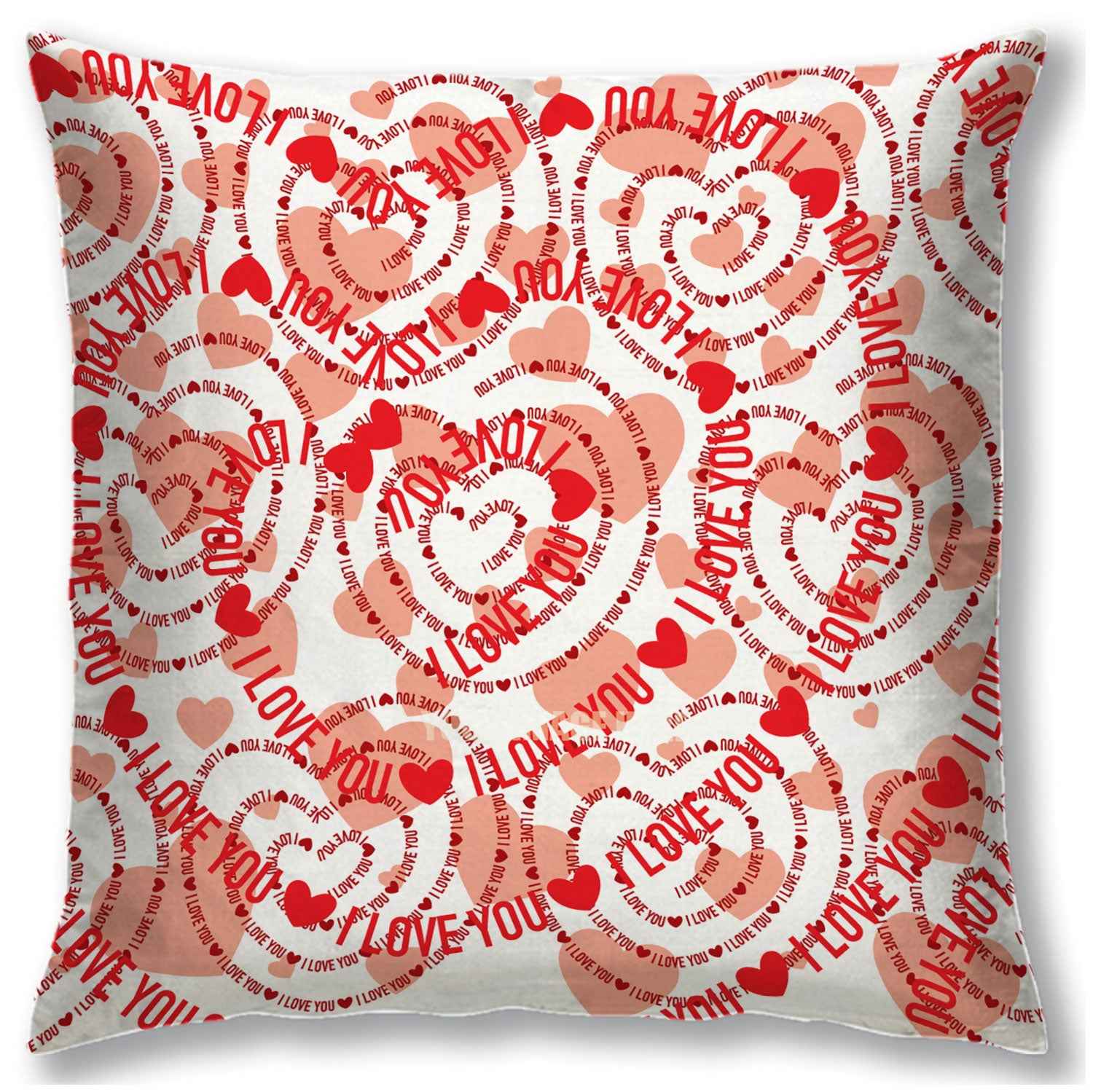 I Love You Cushion – Spiral Hearts Pattern