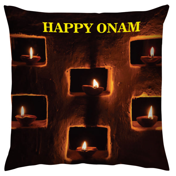 Happy Onam Cushion – Diya Lights Design