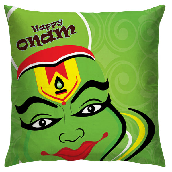 Happy Onam Cushion – Kathakali Face Design