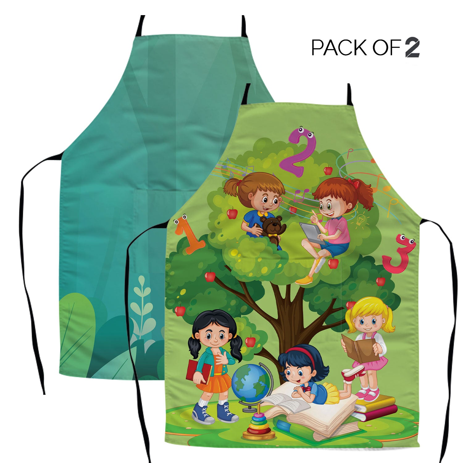 Learning Tree Kids Apron | Pack of 2 | Green & Teal