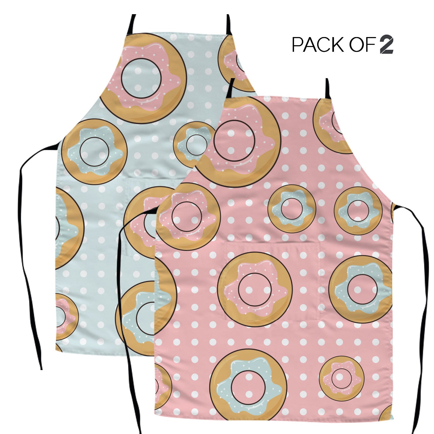 Donut Polka Dot Kids Apron | Pack of 2 | Pink & Blue