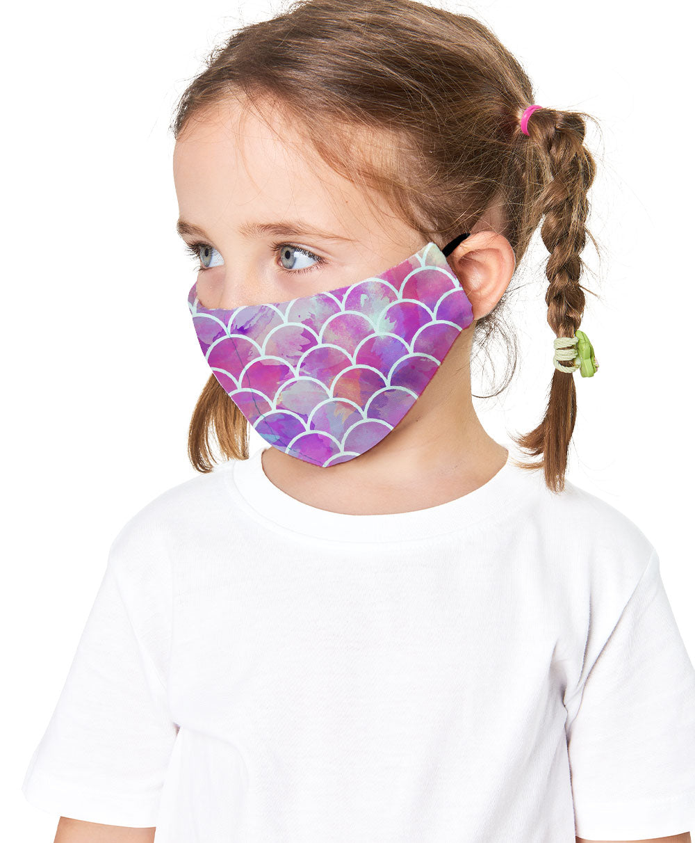 Mermaid Scales Face Mask | Pack of 5 | Blue, Pink, Pastel, Peach & Green