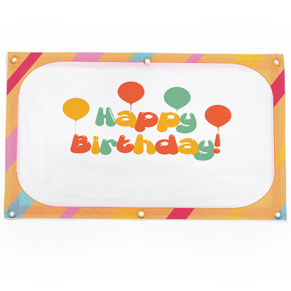 Happy Birthday text printed customised Party Banner birthday