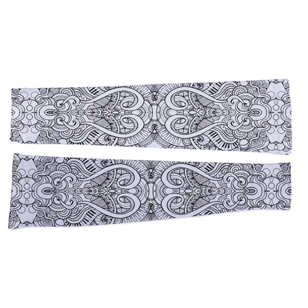 Black White Mandala Tattoo Personalised Arm Sleeve - close-up detail