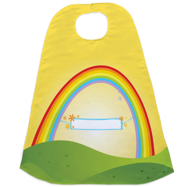Rainbow Kids Cape | Personalised Name Cape | Yellow