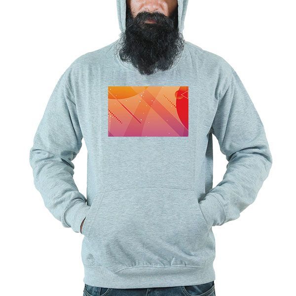 Unisex Hoodie - Abstract Gradient Orange Pink Gray Cotton 300gsm A5 Print
