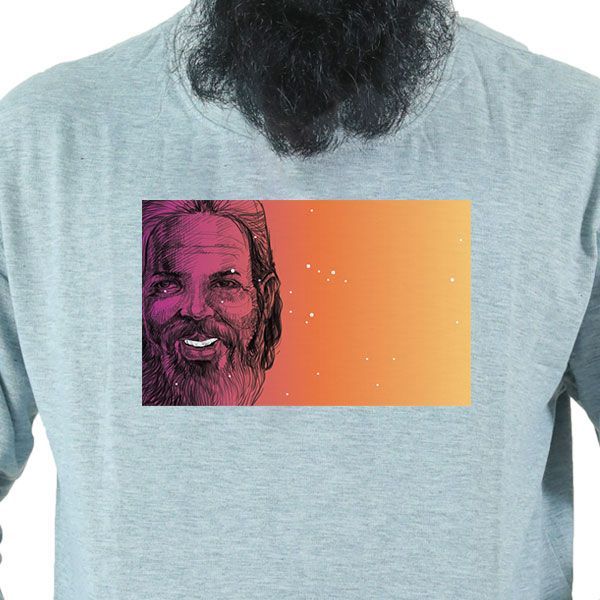 Unisex Hoodie - Pop Art Portrait Bearded Man Pink Orange Gray Cotton 300gsm A5 Print