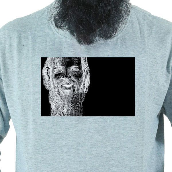 Unisex Hoodie - Sketch Art Bearded Man Black White Gray A5 Print