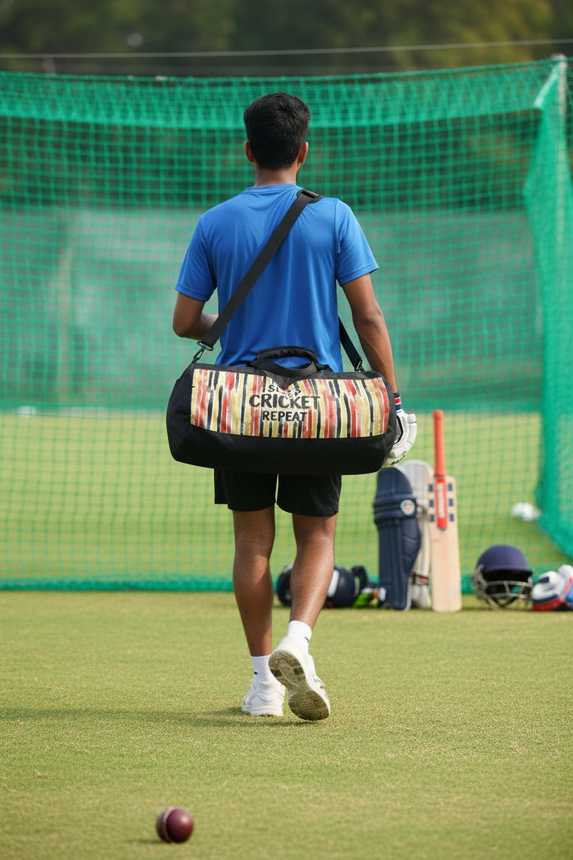 Eat Sleep Cricket Repeat Duffel Bag