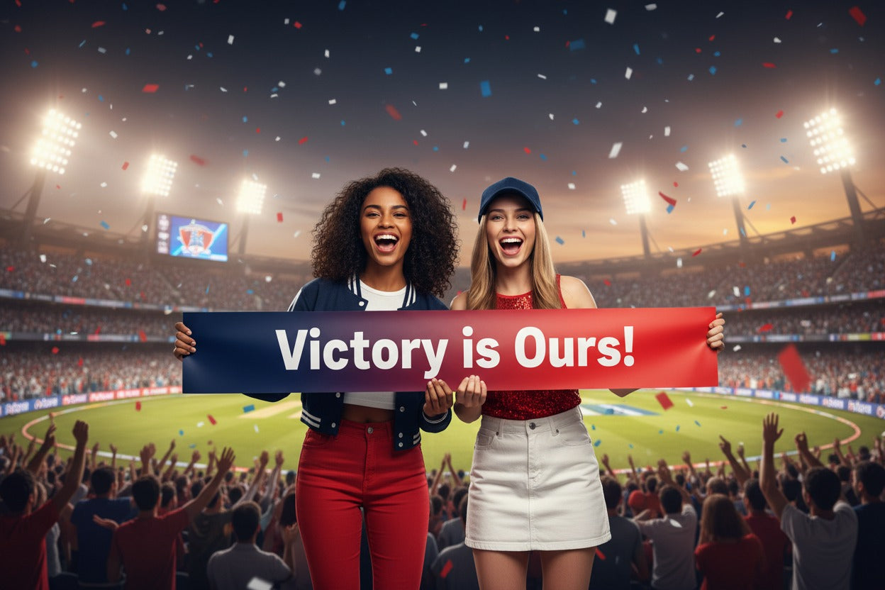 Victory is Ours! Sports Banner – Satin Finish | Personalised