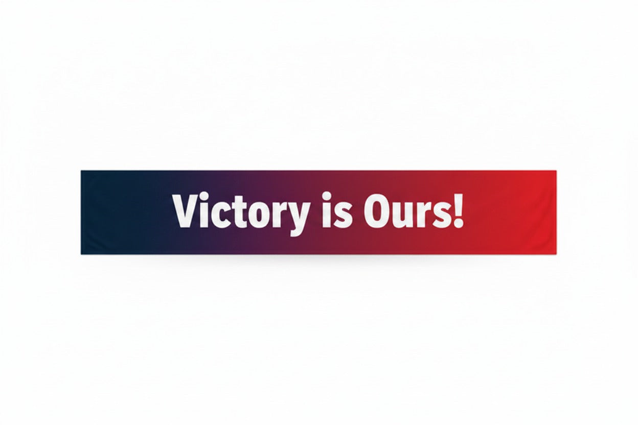 Victory is Ours! Sports Banner – Satin Finish | Personalised