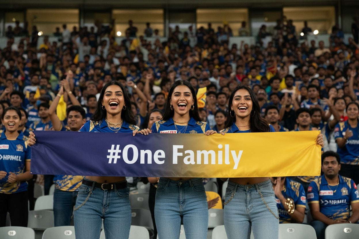 #OneFamily Cricket Fan Banner – Satin Finish | Personalised