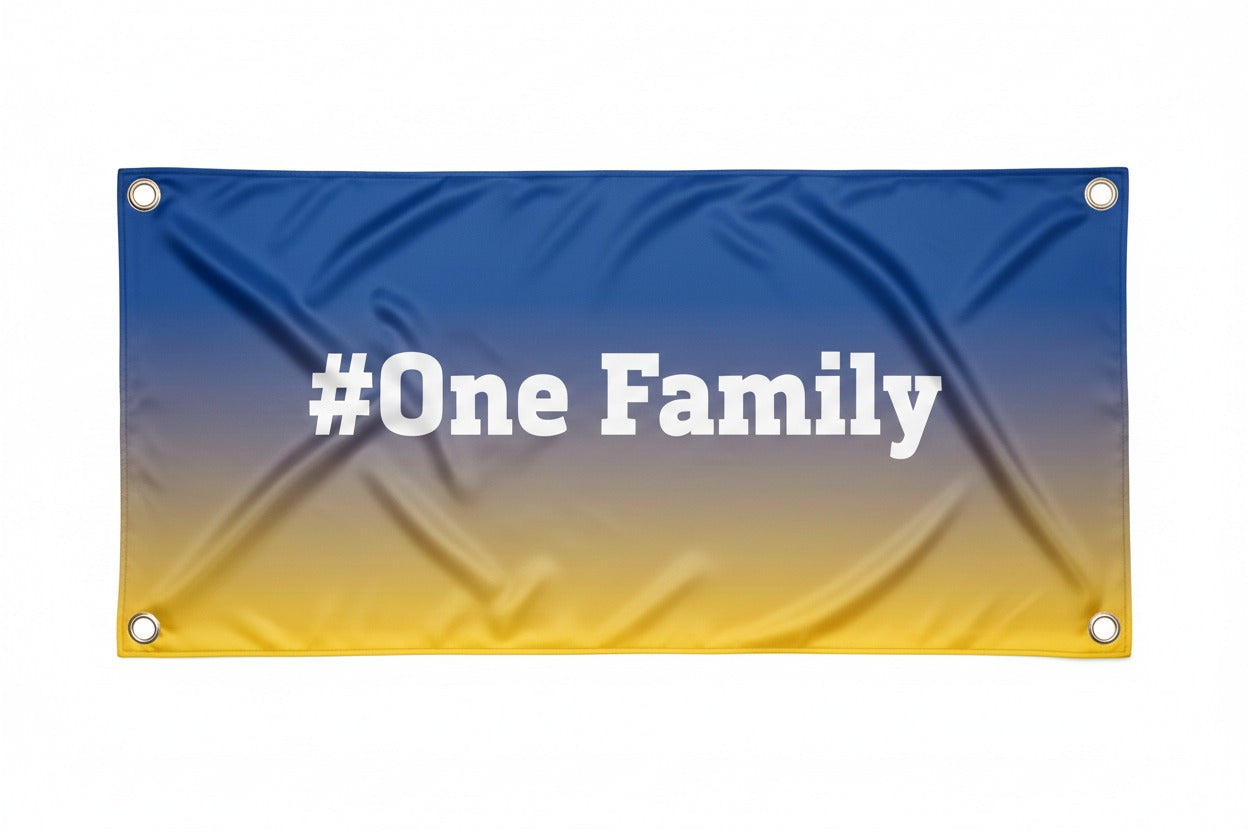 #OneFamily Cricket Fan Banner – Large Satin Finish | Personalised