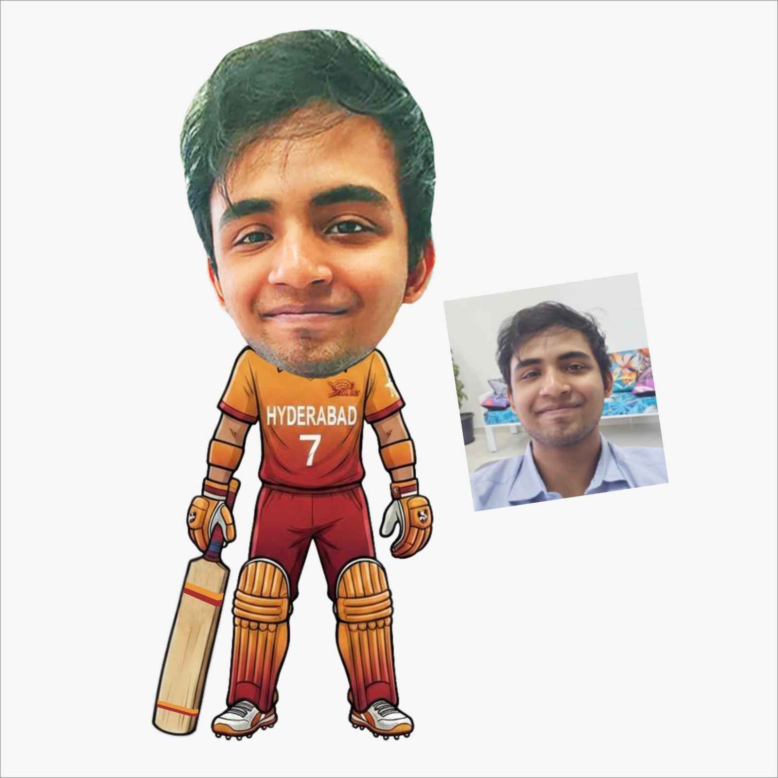 H Cricki-Me Pillow – Your Face. Your Cricketer. Your Pillow!