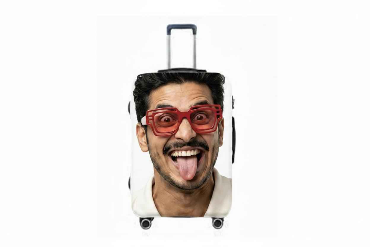 Custom Face Luggage Cover | Personalised Photo Print Suitcase Cover
