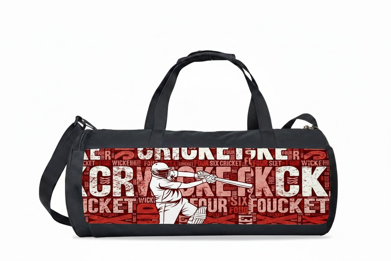 Cricket Typography Duffel Bag