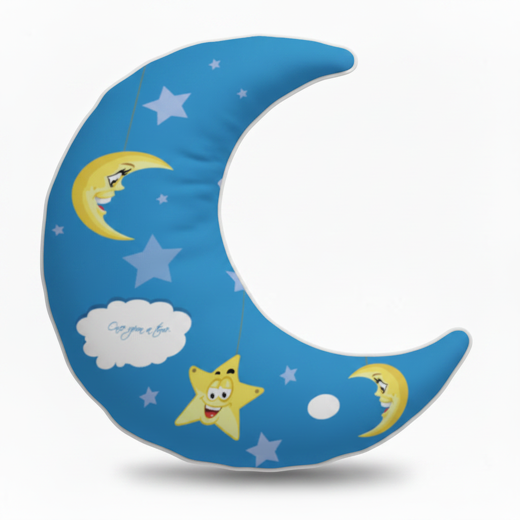 Cartoon Moon Star Cushion - Puffy Shape Mockup