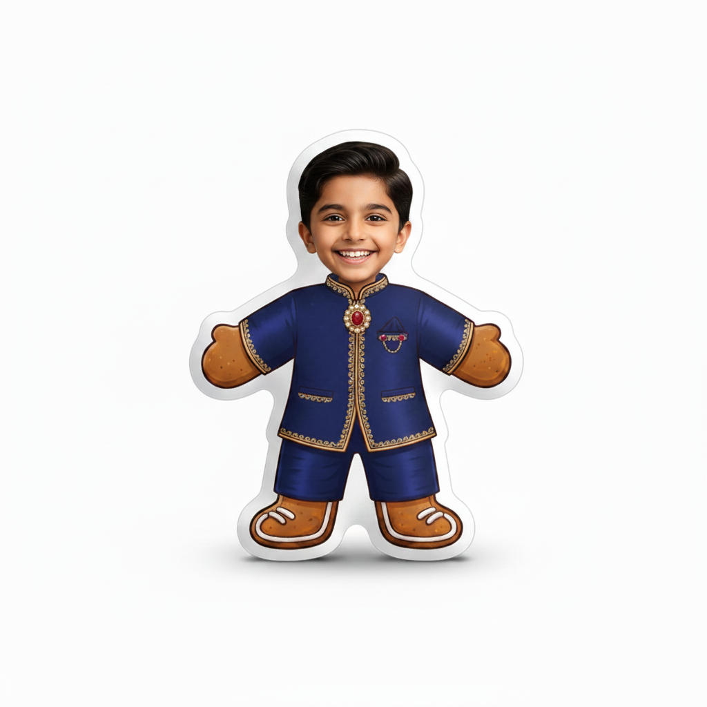Desi Boy Mini-Me Cushion – Real Face