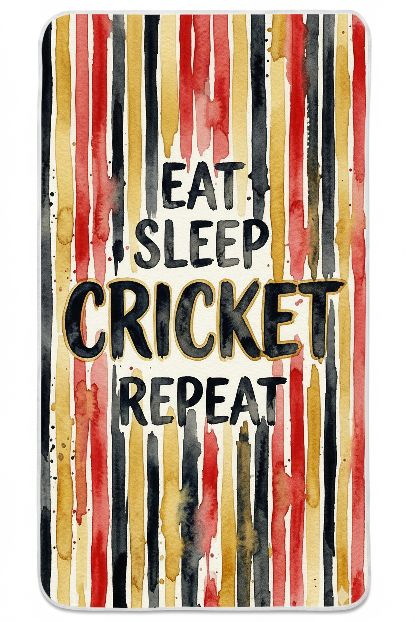 Eat Sleep Cricket Repeat Photo Blanket