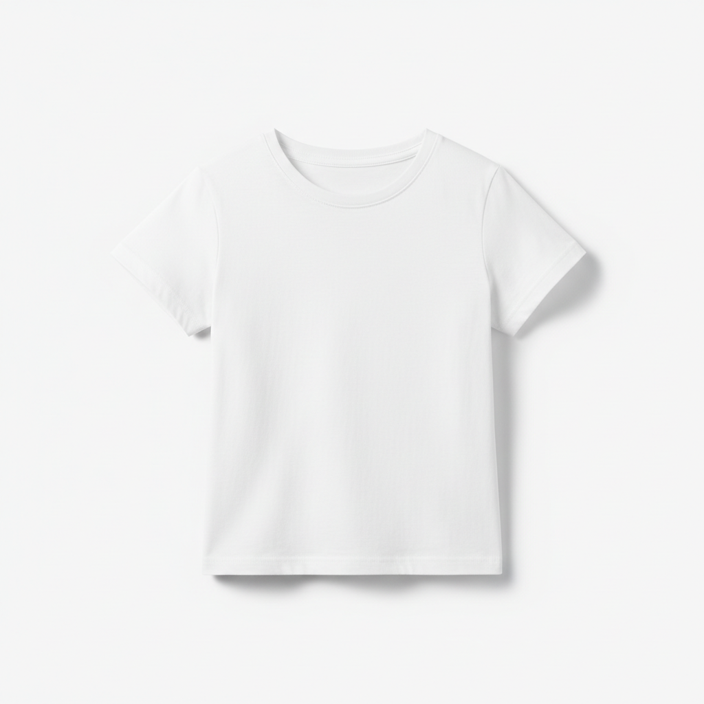 Girl's Full Print T-Shirt - Plain White