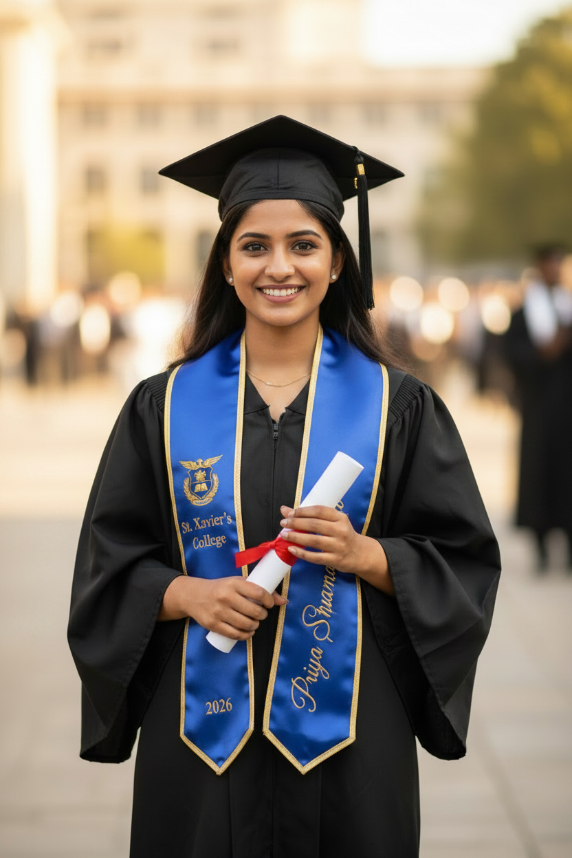 Graduation Sash – Royal Blue Colour Lifestyle Shot