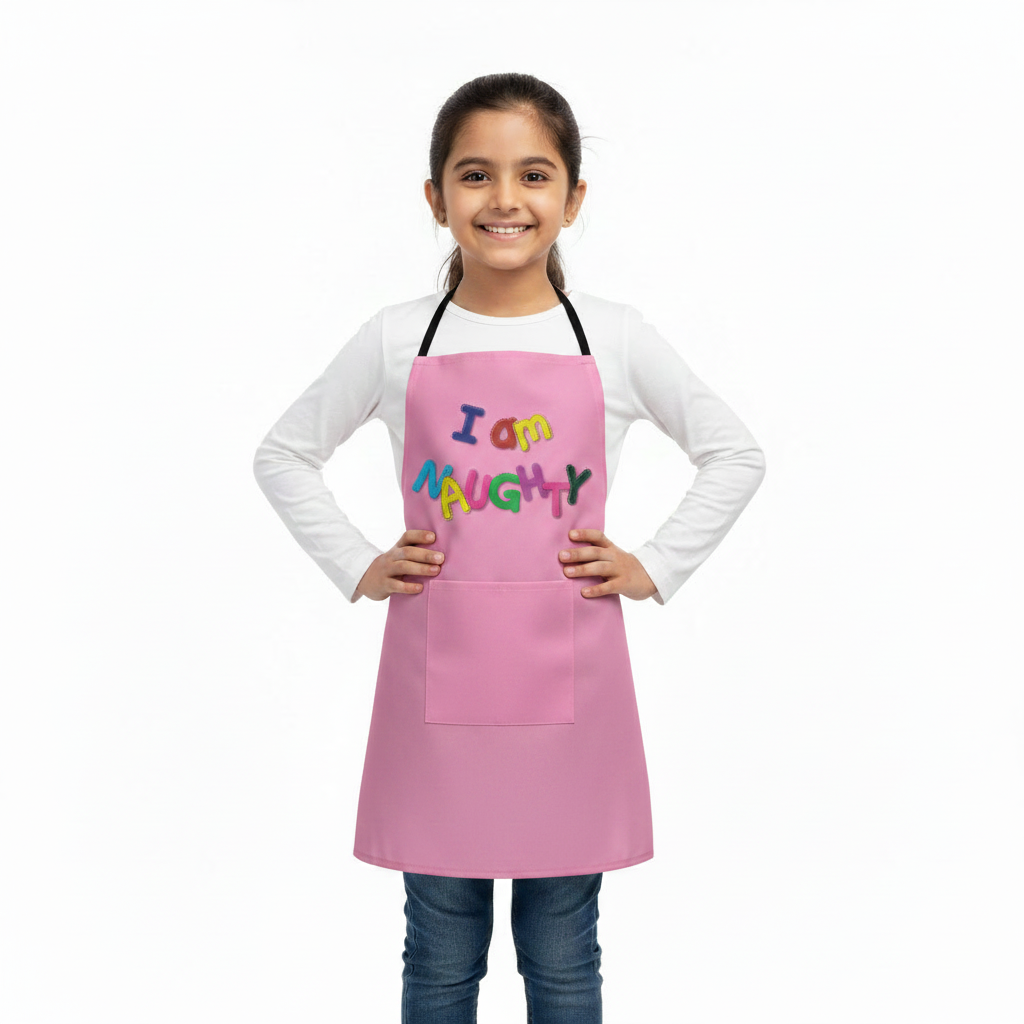 I Am Naughty Kids Apron – Indian Girl Model Shot