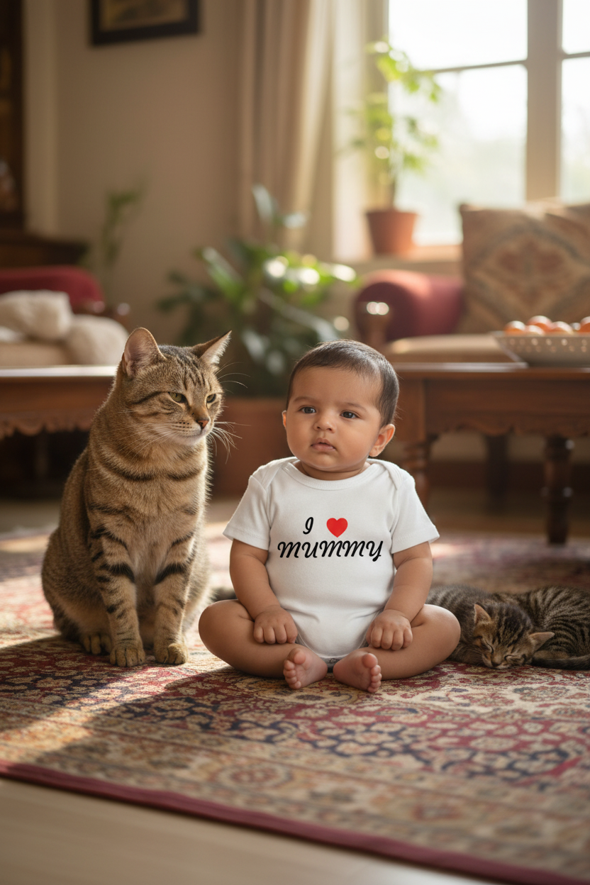 I Love Mummy with mother cat