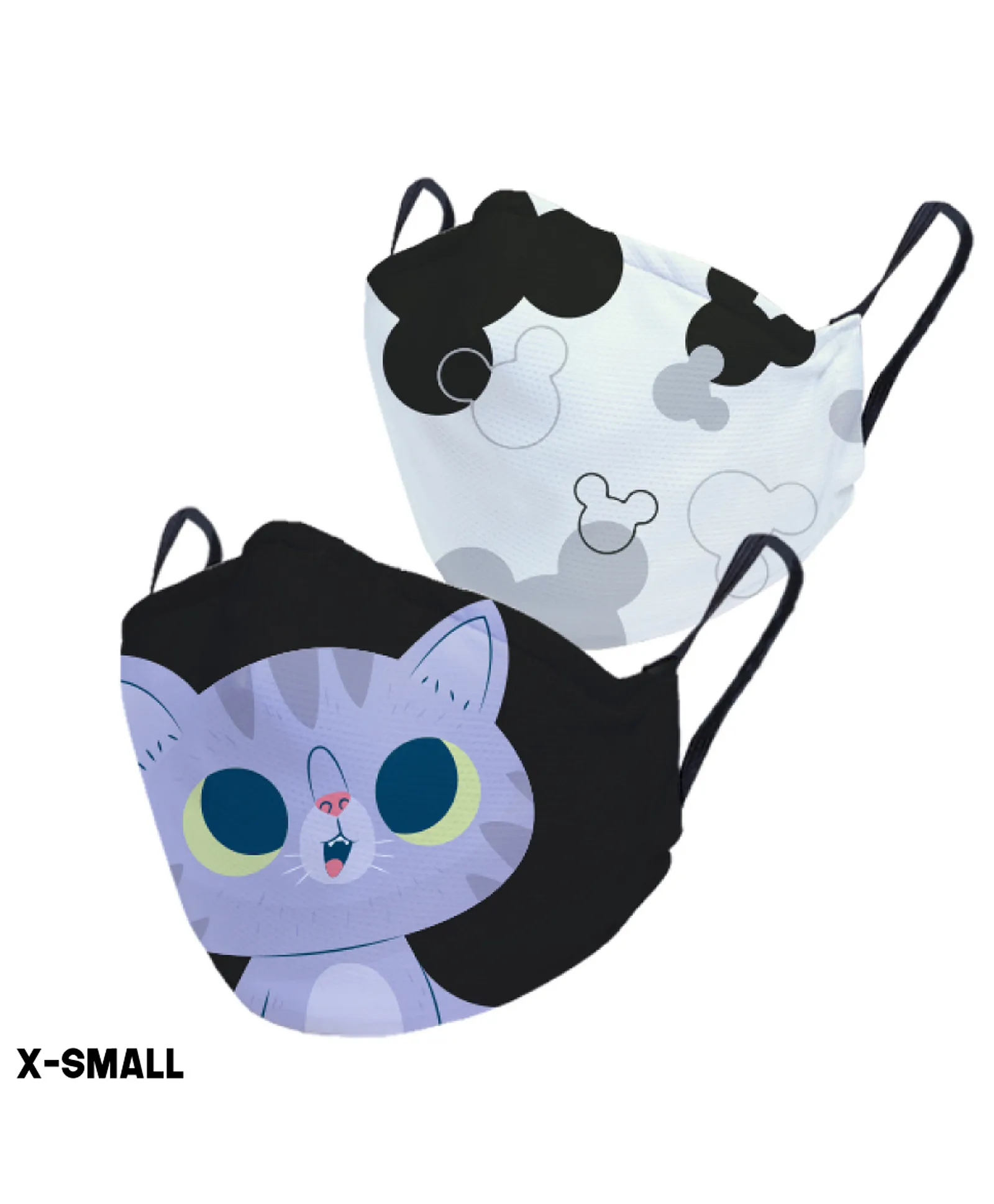 Cute Cat & Mickey Pattern Kids Face Mask | Pack of 2
