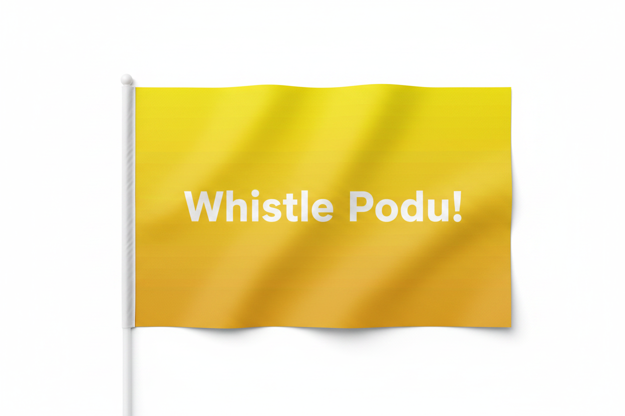 SK Hand Flag 1.5x1 ft – Whistle Podu! |  Super Kings Fan Flag