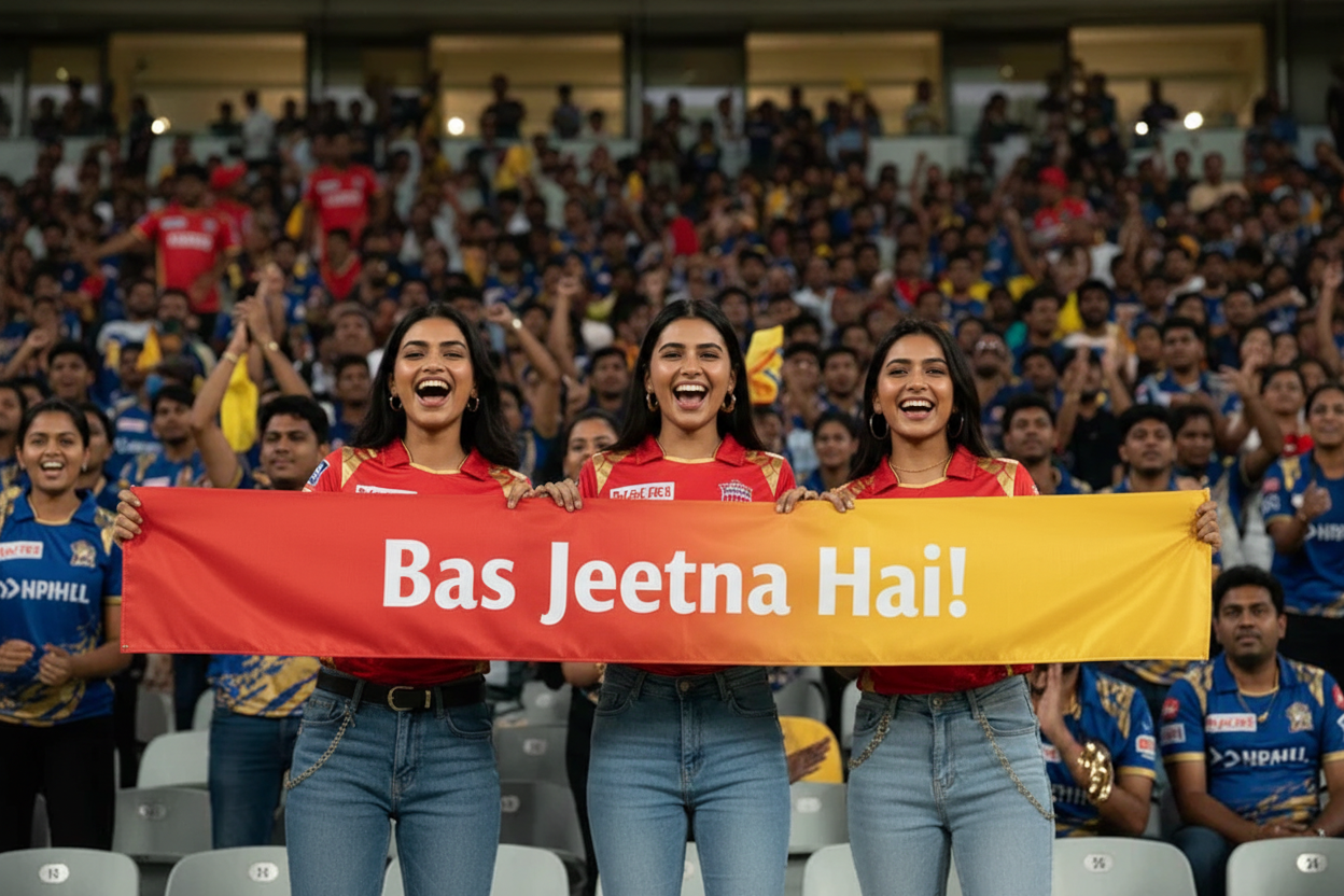 Bas Jeetna Hai! Sports Banner – Satin Finish - Personalised