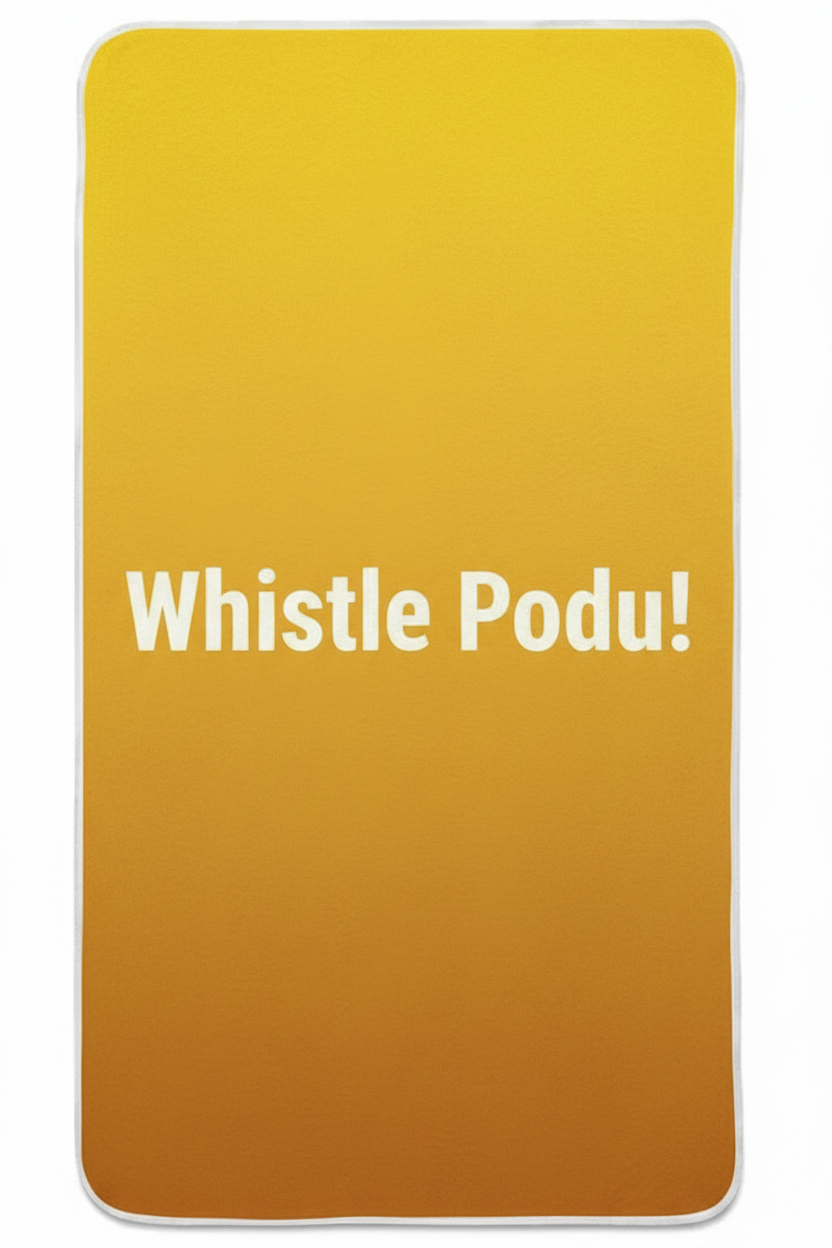 Whistle Podu! Cricket Fan Blanket | Personalised Fleece Blanket