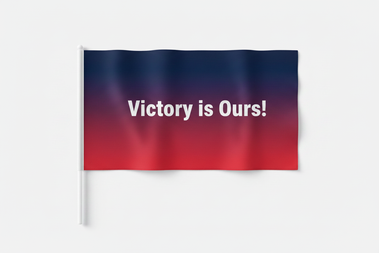 Victory is Ours! Cheering Flag 9x6 in-| CB Fan Flag