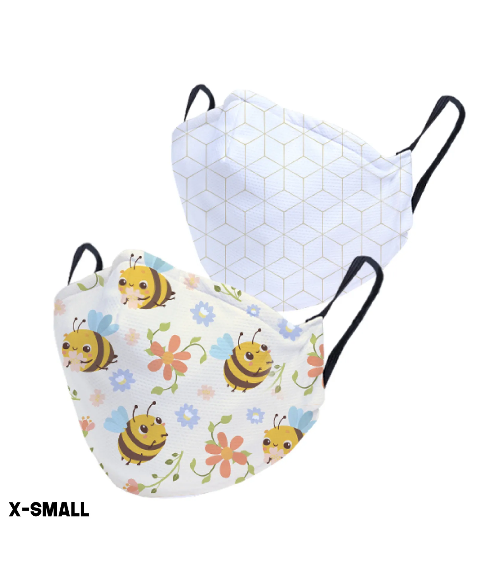 Bumble Bee & Honeycomb Kids Face Mask | Pack of 2