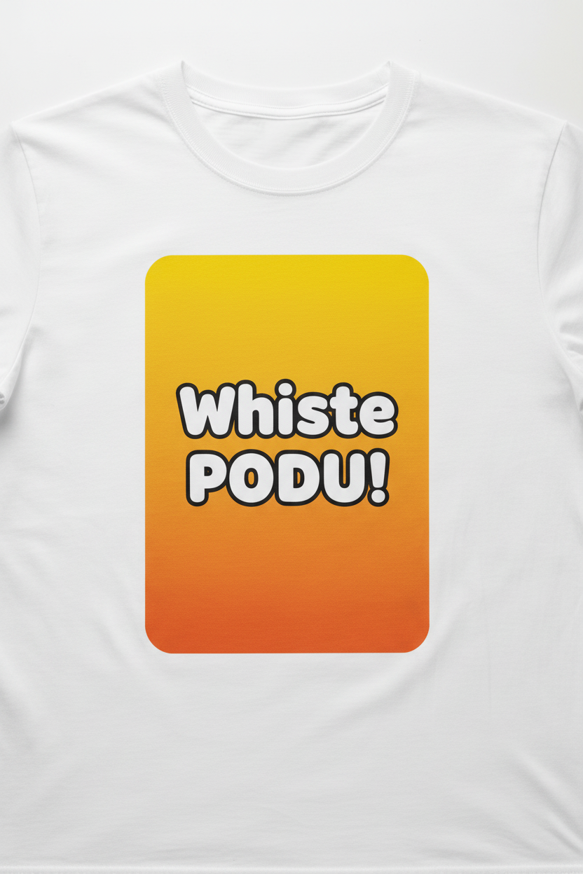 Whiste Podu!  Cricket Fan T-Shirt – A4 Print | Dry Fit & Cotton