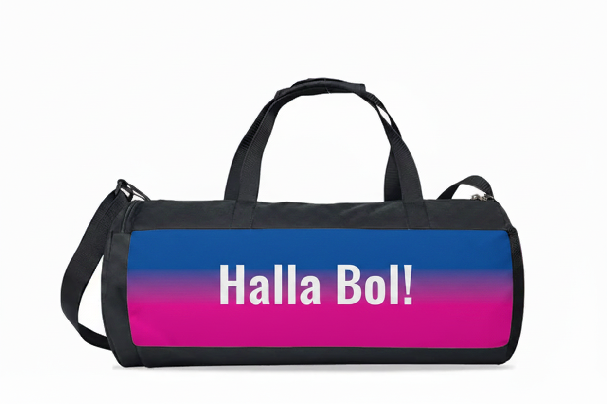 Halla Bol! Cricket Duffel Bag | Personalised Sports Kit Bag